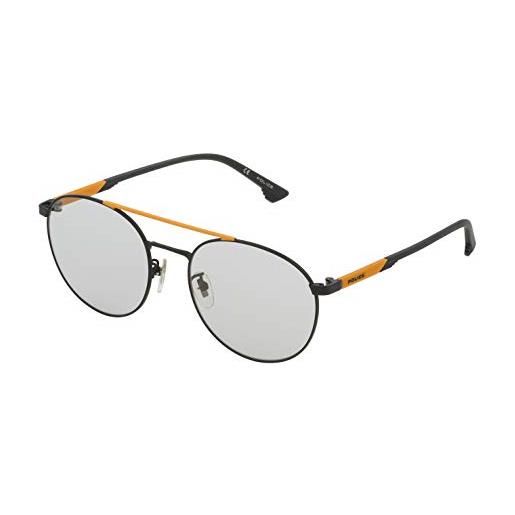 Police spl71755q46g sunglasses, matt black and matt orange, 55 unisex