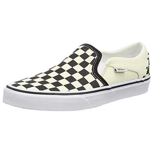 Vans asher, sneaker, donna, (checkerboard) black/white, 34.5 eu