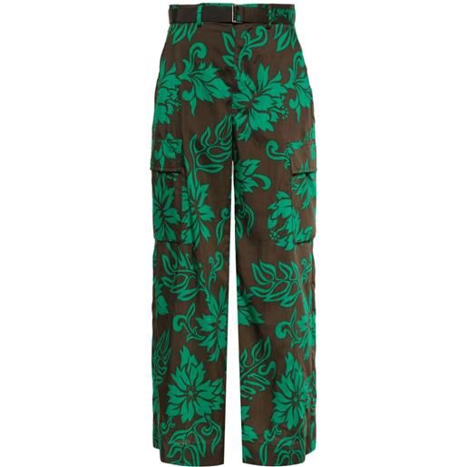 sacai pantaloni con stampa - verde