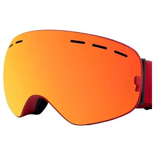Generic phmax maschera da sci per uomo e donna occhiali da sci sci motoslitta senza montatura 100% uv400 anti-appannamento, maschera da sci invernale (blu)