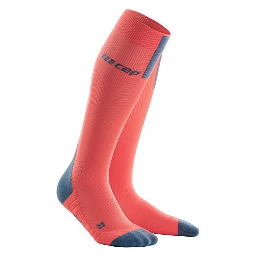 CEP - run socks 3.0 da donna | calzino a compressione con gradiente di pressione preciso in corallo/grigio | taglia ii