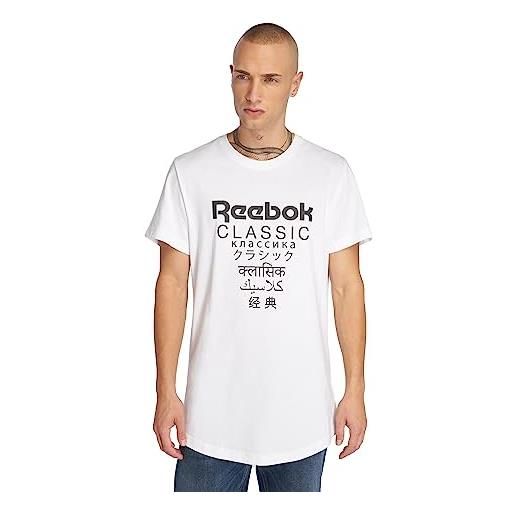 Reebok gp unisex longer te - maglietta da uomo, uomo, maglietta, dj1893, bianco, s
