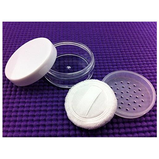 erioctry contenitore trasparente (vuoto) portatile per cipria in polvere sfusa, con setaccio e piumino, 3 pezzi, 20 g