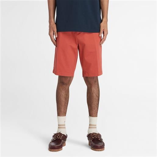 Timberland shorts chino in twill elasticizzato da uomo in rosso rosso