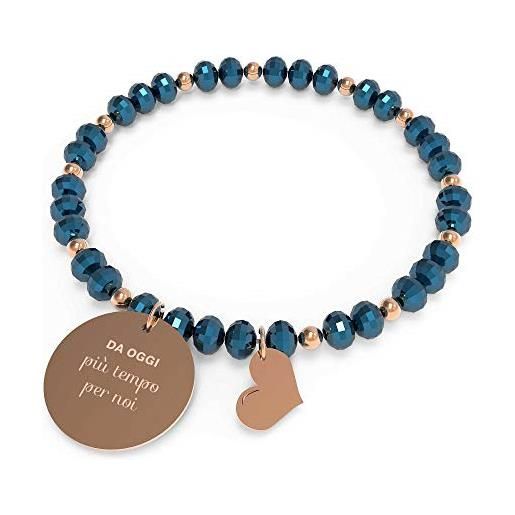 10 Buoni Propositi bracciale donna tempo per noi collezione crystal rose gold (blue flair)