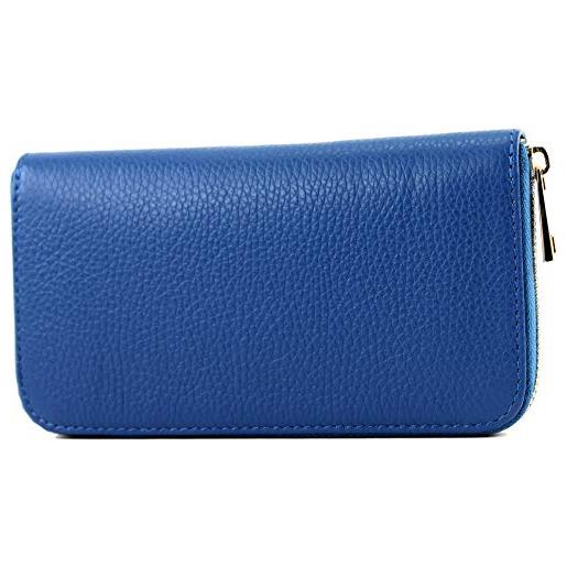 modamoda de - p02 - portafoglio donna italiano, vera pelle, lungo, colore: p02 blu