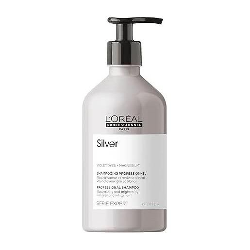 L'Oreal Professionnel silver shampoo neutralizzante per capelli grigi o bianchi 500 ml