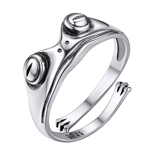 Silvora anello da donna in argento sterling 925 simpatica forma di animale zampa di gatto cane rana serpente anello personalizzato nome incisione con confezione delicata