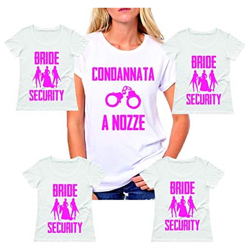 Puzzletee pacchetto magliette t-shirt ideale per addio al nubilato condannata a nozze/bride security