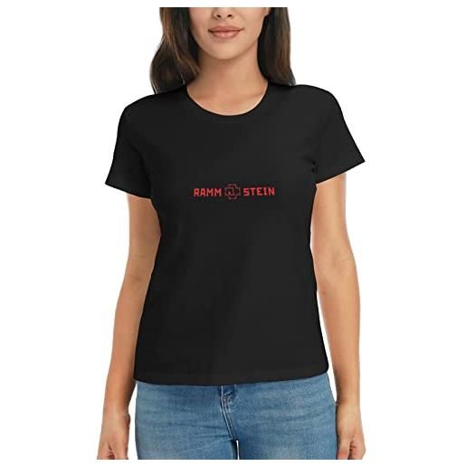 Oudrspo ramm-stein t-shirt a maniche corte basic da donna t-shirt girocollo a maniche corte con taglio classico, disponibile in taglie forti