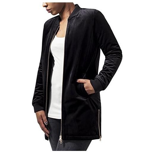 Urban Classics giacca lunga da donna in velluto, nero (black 7), m