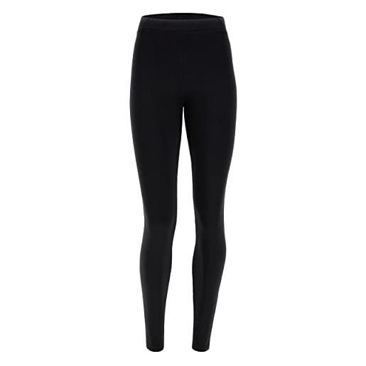 FREDDY - leggings in felpa garzata elasticizzata lunghezza regular, nero, small