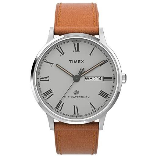 Timex orologio analogico al quarzo da uomo con cinturino in pelle tw2v73600