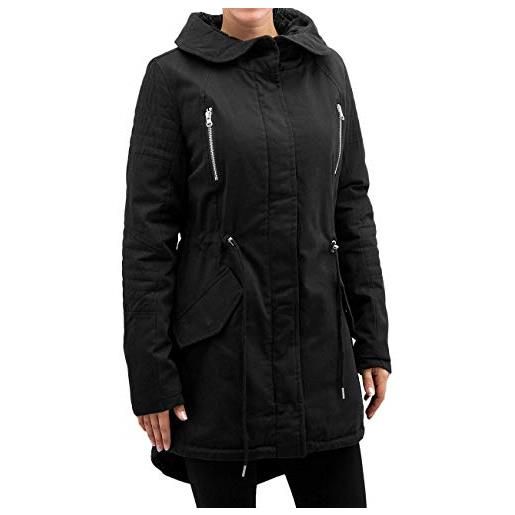 Urban Classics ladies sherpa lined cotton parka giacca, nero (black), m donna