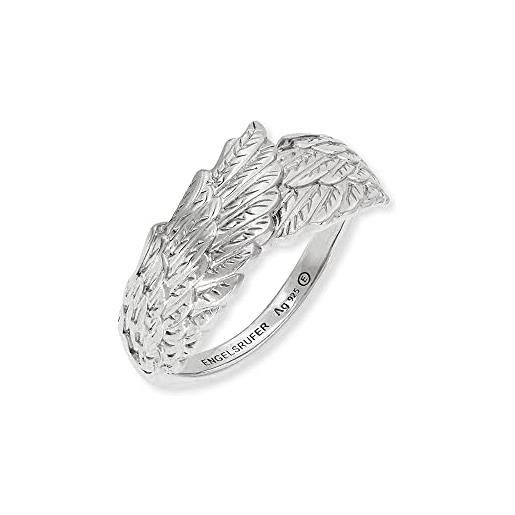 Engelsrufer anello da donna con simbolo di ali in argento sterling, misura regolabile, senza nichel, argento, nessuna pietra preziosa