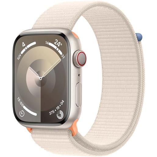 Apple smartwatch Apple watch series 9 oled 45 mm digitale 396 x 484 pixel touch screen 4g beige wi-fi gps (satellitare) [mrma3qf/a]
