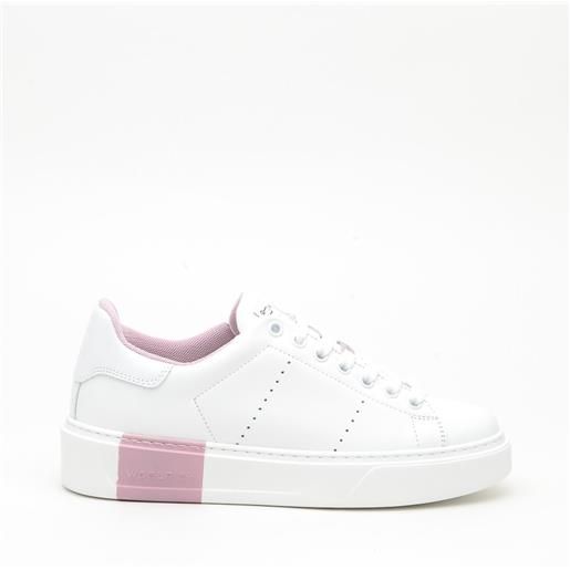 Woolrich sneakers Woolrich court in pelle bianco e rosa