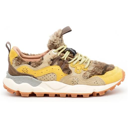 Flower Mountain sneakers Flower Mountain 1g95 in camoscio giallo e ecopelliccia