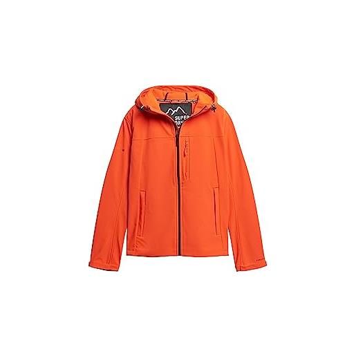 Superdry cappuccio morbido shell jacket giacca, arancione acceso, m uomo