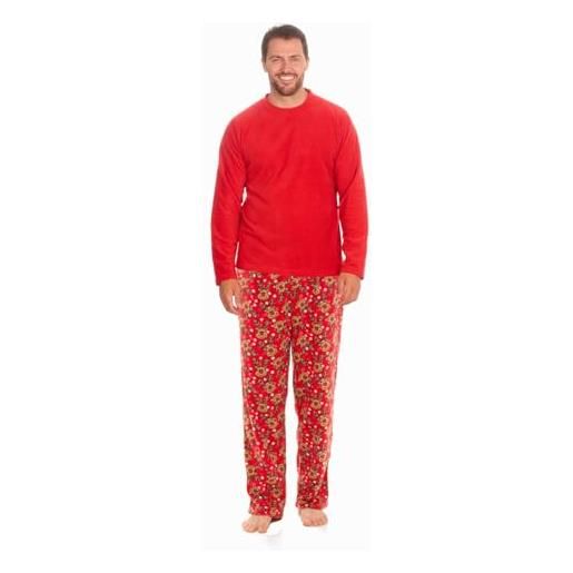 Style It Up pigiama natalizio da uomo, in pile, ideale come regalo caldo rosso/rosso. L