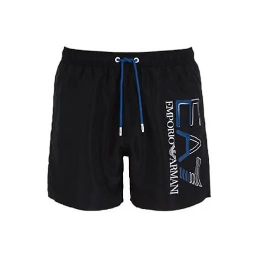 Emporio Armani ea7 beachwear uomo nero shorts mare con stampa logo 56
