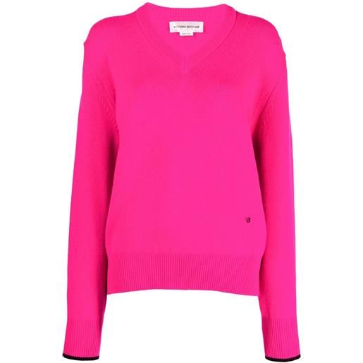 Victoria Beckham maglione con scollo a v - rosa