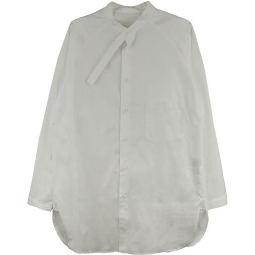 Yohji Yamamoto camicia con collo lavallière - bianco