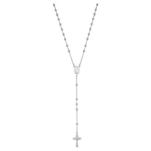 Vinani 2ykm - collana rosario a y in argento sterling 925 lucido