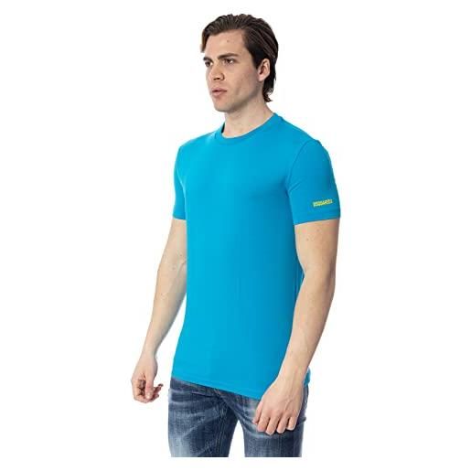 DSQUARED2 t-shirt uomo azzurro t-shirt casual con stampa logo sulla manica xl