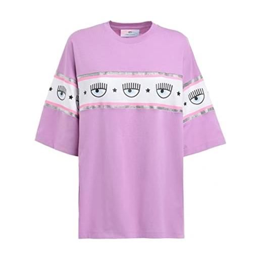 Ferragni chiara Ferragni t-shirt oversize a manica corta lilla con banda maxi logomania viola lilla