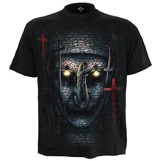Spiral da uomo the nun skull illusion t-shirt maglietta nero