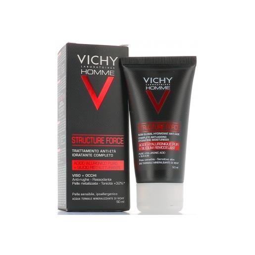 Vichy homme trattamento anti-età structure force viso + occhi con acido salicilico e ialuronico ristrutturante 50ml