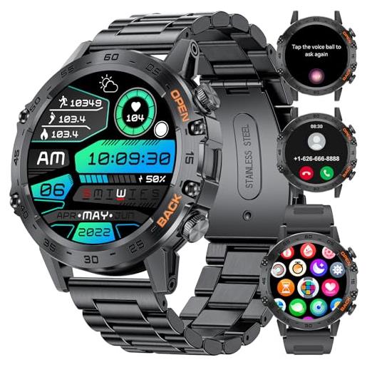 SUNKTA smartwatch con chiamate e assistente vocale, 1.39'' orologio smartwatch uomo con 100+ modalità sport/spo2/sonno/notifiche whatsapp smart watch con ios android. 