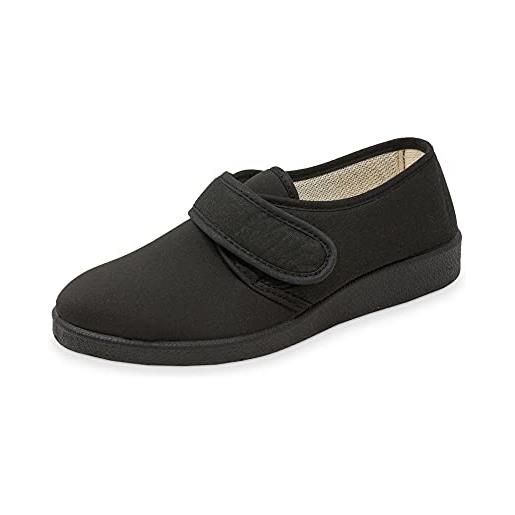 Davema pantofola donna estiva elasticizzata con strappo art. 391 prodotto italiano (nero, num. 39 eu)