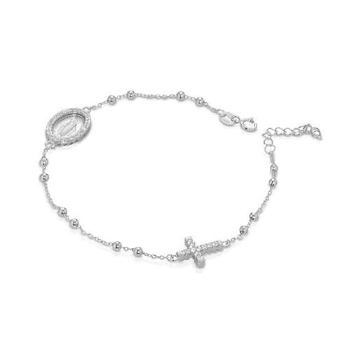 Time to love bracciale rosario in argento per donna - un gioiello elegante e spirituale per un look raffinato e significativo (argento)