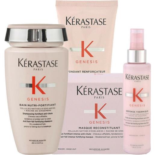 Kérastase kerastase genesis bain nutri+masque +fondant+defense 250+200+200+150ml - rituale nutriente capelli indeboliti fragili