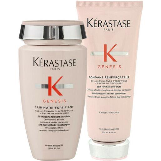 Kérastase kerastase genesis bain nutri-fortifiant +fondant renforçateur 250ml+200ml - shampoo+balsamo capelli indeboliti fragili