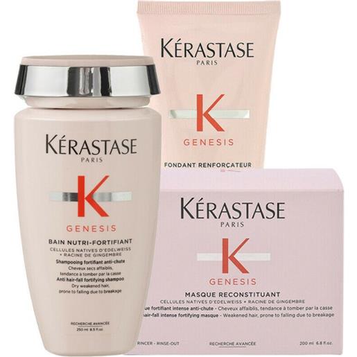 Kérastase kerastase genesis bain nutri-fortifiant+masque+fondant 250+200+200ml - rituale nutriente capelli indebolitie fragili