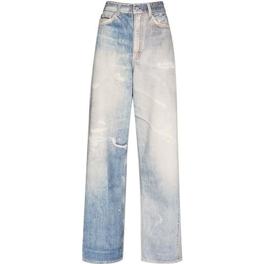 OUR LEGACY jeans boyfriend con effetto vissuto - blu