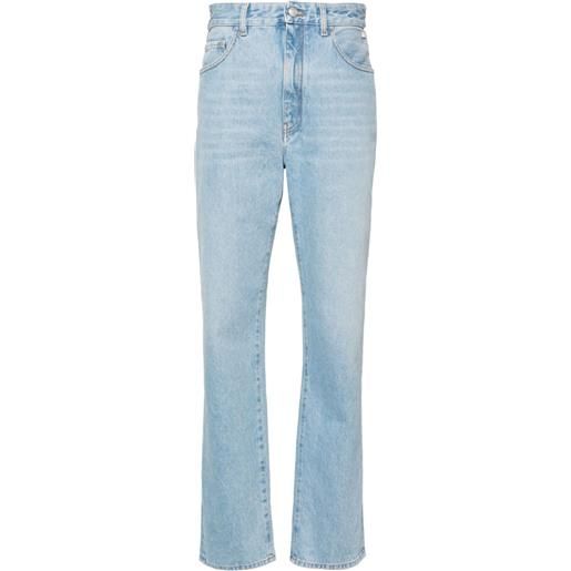 Gcds jeans con strass chocker - blu