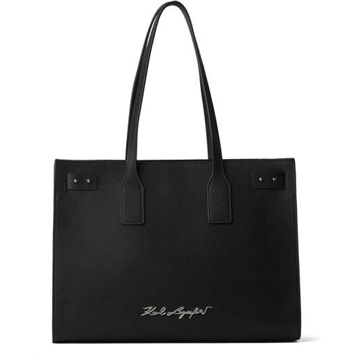 Karl Lagerfeld borsa tote con placca logo - nero