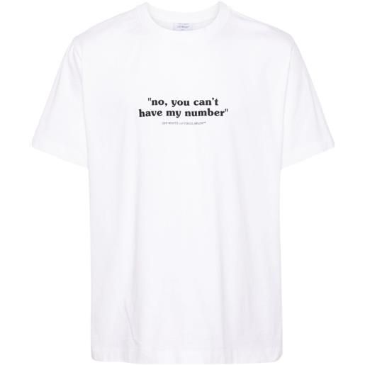 Off-White t-shirt quote number - bianco