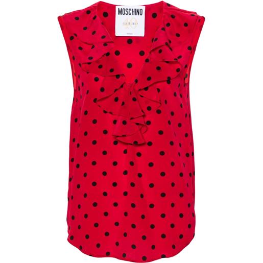 Moschino blusa a pois - rosso