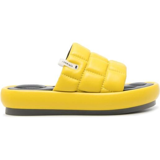 Premiata sandali slides trapuntati - giallo