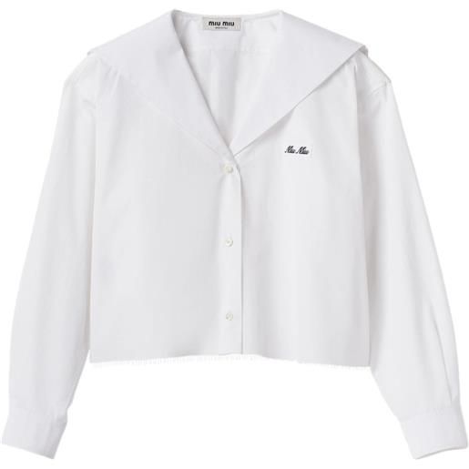 Miu Miu camicia con applicazione - bianco
