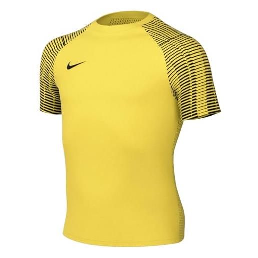 Nike unisex kids soccer jersey y nk df academy jsy ss, tour yellow/black/black, dh8369-719, m