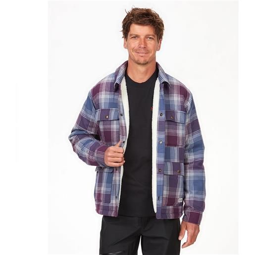 Marmot ridgefield sherpa flannel long sleeve shirt viola m uomo