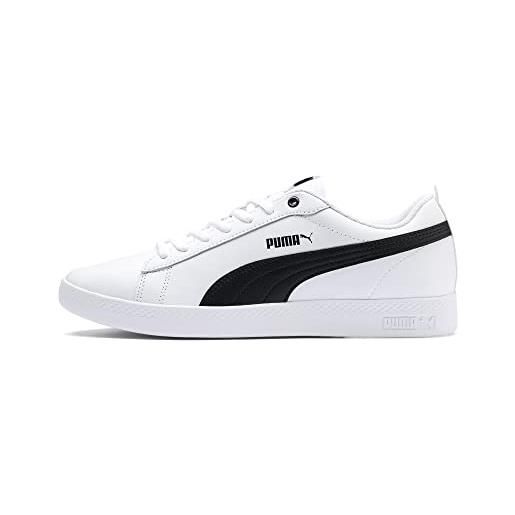 PUMA smash wns v2 l, sneaker donna, bianco (white black), 37 eu