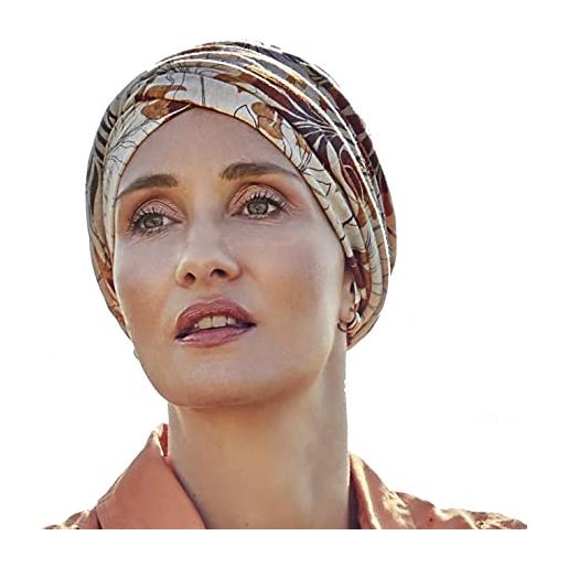 Christine headwear shakti-turbante con motivo stampato fascia per la testa, foglie beige, taglia unica donna