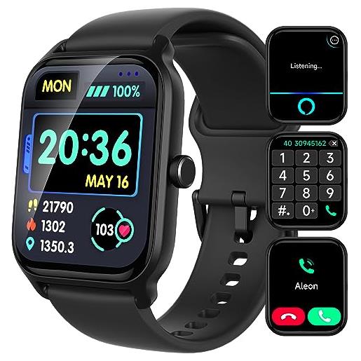 IFMDA smartwatch uomo donna chiamate, compatibile con alexa, schermo tft 1.8'' ip68 impermeabile smart watch, cardiofrequenzimetro da polso 100+ modalità di allenamento, orologio digitale, per android ios